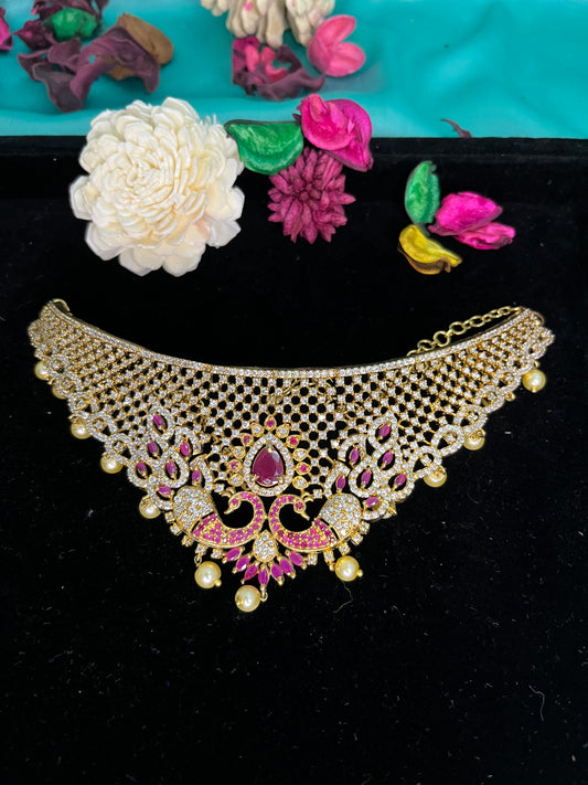 Pearl & Ruby Net Choker - CKR